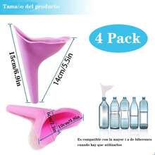 Orinal Femenino,Orinal Mujer Embudo De Silicona,Reutilizable Urinario Femenino portatil para Mujeres De Pie para Orinar,Adecuado para Camping,Actividades Al Aire Libre,Viajes,4 piezas - Morado - Ver 3