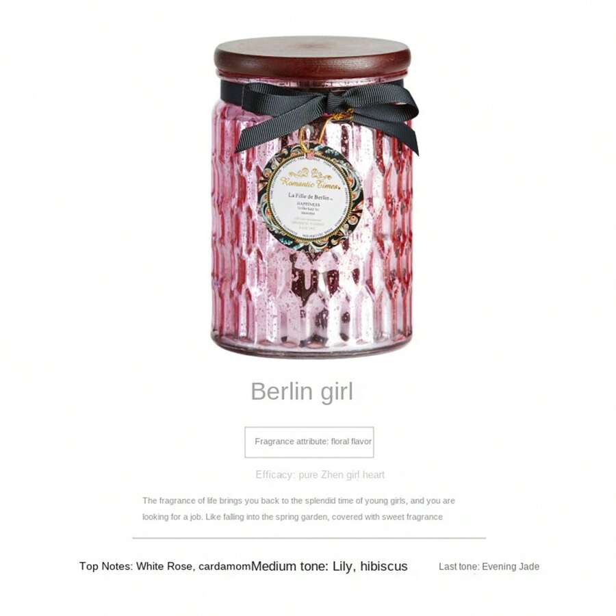 跨國大容量木蓋香氛蠟燭香精油生日禮物紀念品包裝盒香氛燈 - SKU-06-柏林少女 - 查看 1