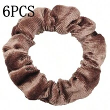 6/10 件/批 天鹅绒女士女孩发圈弹性发带 多色混合纯色时尚马尾辫固定发带配饰发圈 适合日常使用 - 彩色 - 查看 49