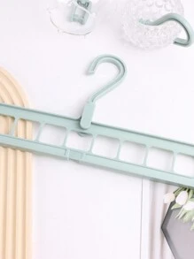 1入摺疊式九洞衣架,防滑且厚實設計,適用於衣櫃,多功能曬衣整理器 - 藍色 - 查看 4