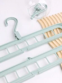 1入摺疊式九洞衣架,防滑且厚實設計,適用於衣櫃,多功能曬衣整理器 - 藍色 - 查看 1