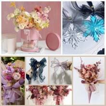 4 公分透明鋼索歐根紗絲帶,附金邊時尚絲帶,適合 Diy 禮品包裝婚禮花束聖誕裝飾 - B Black - 查看 4