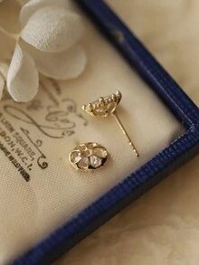 1對簡約風格橢圓形設計s925純銀單石釘耳環,適合作為週年紀念日、生日、好友禮物。 - 橢圓形 - 查看 4