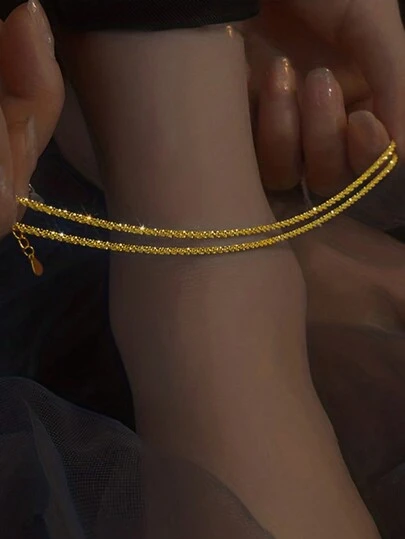 FOREVER QUEEN 1件925纯银轻盈脚链手链，精致简约，优雅饰品，女士及女孩婚礼配饰礼品