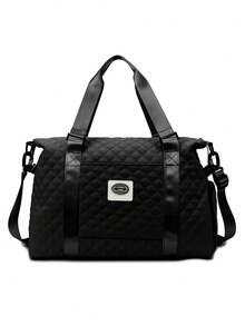 黑色週末旅行袋,大容量可折疊多功能旅行袋帶有多個手把,可手提、肩背或斜跨,適用於男性、女性和各種戶外活動,如短期或長期旅行、游泳、健身、徒步旅行、收納、每日通勤、住院和洗衣收納旅行袋、旅行套裝、旅行用品、旅行組織者、旅行必備品、旅行配件 - 黑色 - 查看 2