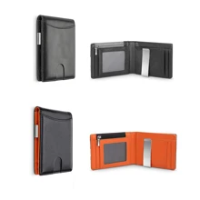 男士錢包,極簡主義錢包迷你錢包,銀行卡持有者,防rfid金屬卡片持有者,帶有信用卡袋口袋提包,男女皆適用的錢包,帶有銀行安全功能的薄型卡片套 - 彩色 - 查看 12