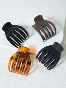 4入組大型髮飾夾，通用鱷魚夾，優雅女士髮飾配件 - 彩色 - 查看 1