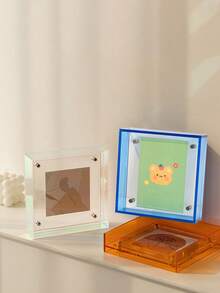 1入組亞克力相框裝飾品,印刷和裱框創意相框展示照片,家居裝飾 - 藍色 - 查看 2