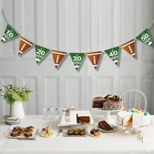 H.L.BALLOON 9pcs Football Party Decorations Fans Birthday Happy Birthday Banner And Triangle Garland - Multicolor - View 3