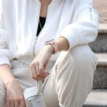 Unisex Ultra-Thin Silicone Replacement Watch Band, Solid Color Casual Sports Strap Compatible With Apple Watch Series/Se/8/7/6/5/4/3/2/1, 44mm/45mm/49mm/38mm/40mm/41mm/42mm - Pink - View 3