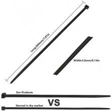 100入組塑料束線帶,承重50磅（約22.7公斤）,自鎖式黑色尼龍束線帶,適用於室內外使用