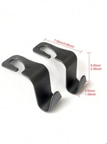 2pcs Car Seat Back Hook - Black - View 6