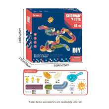 Diy組裝軌道積木,diy組裝帶有鴨子和滾珠裝置的水上積木玩具,diy浴室玩具,diy壁掛軌道玩具,兒童水上遊軌道玩具,兒童浴室水上遊戲玩具,浴室滑梯樂套裝,兒童浴室滑梯樂園 - 彩色 - 查看 10