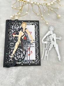 1pc Princess Themed Sexy Women Party Invitation Decoration, Drinking Women Adult Ceremony Invitation Decoration, Greeting Card Decoration, Knife Model Decorative Titanium Steel Scissors Book Craft - Style 1 - View 1