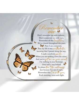 1pc Romantic Heart-Shaped Crystal Ornament, Transparent Acrylic Heart-Shaped Gift For Beloved Ones