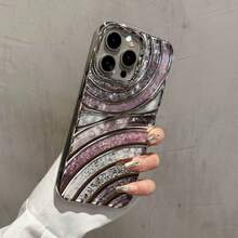 水紋電鍍大理石手機殼,適用於iphone - 藍色 - 查看 4