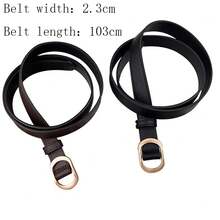 No-Drill Belt For Women, Summer New Release, Black, Korean Ins Style, Decorative Skinny Waistband - Coffee - View 3