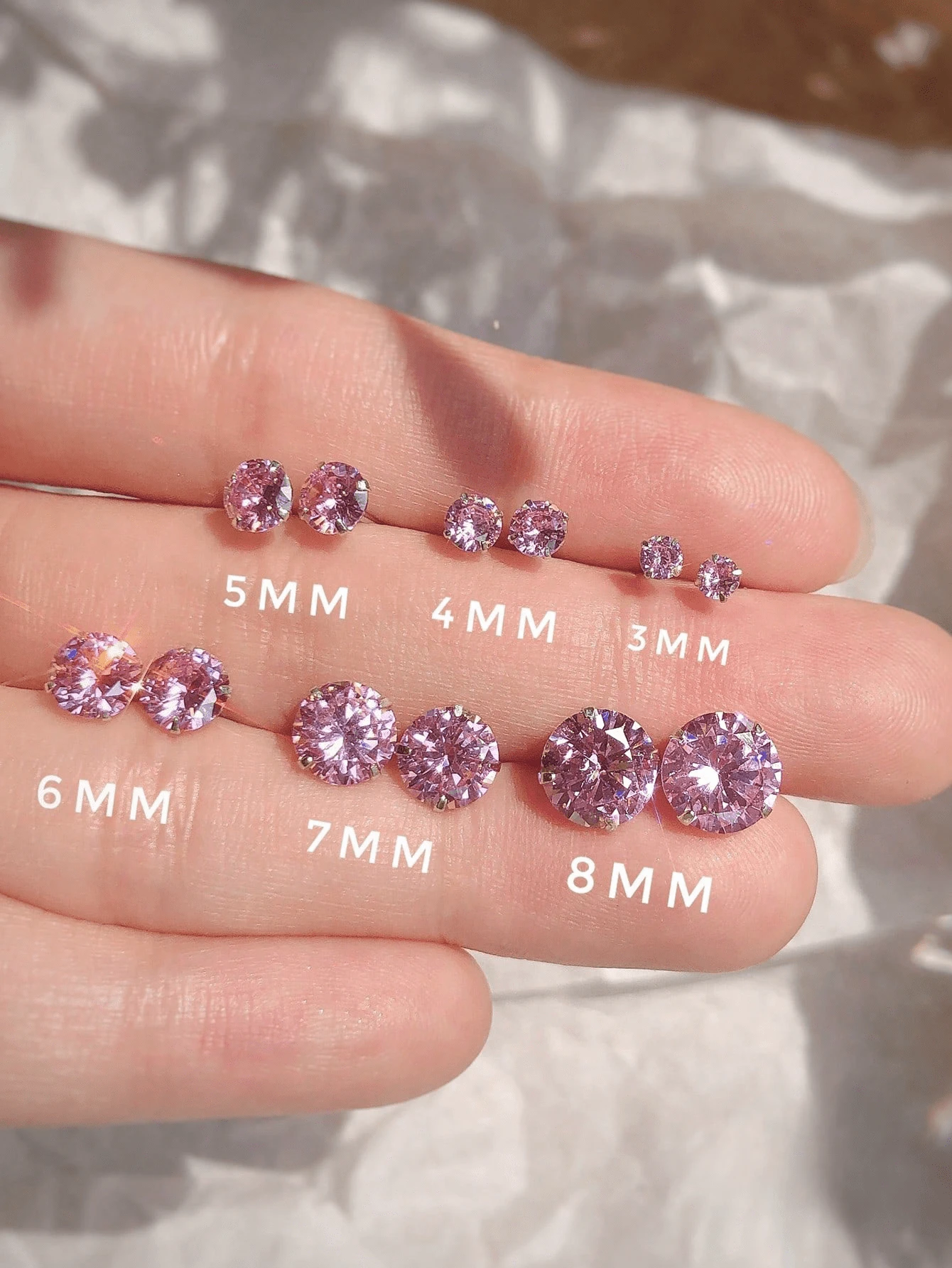 GAGAFEEL 1對簡約優雅的s925純銀和鍾添佳珠圓形粉色鑽石裝飾的螺旋耳釘,適用於女性的百搭款式,生日禮物