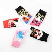 5pairs Women's Mid-Calf Cartoon Printed Socks - Multicolor - View 2