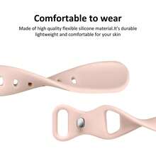 Unisex Ultra-Thin Silicone Replacement Watch Band, Solid Color Casual Sports Strap Compatible With Apple Watch Series/Se/8/7/6/5/4/3/2/1, 44mm/45mm/49mm/38mm/40mm/41mm/42mm - Pink - View 9