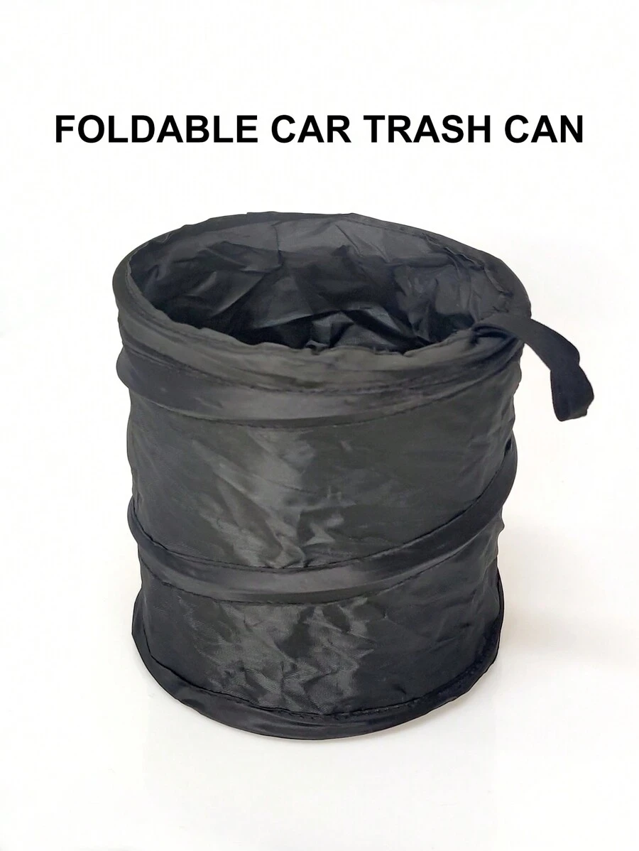 Black Foldable Car Trash Can - Black - View 1