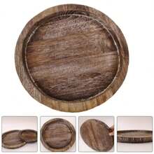 1PC Rustieke Houten Dienblad Kaarsenhouder Kleine Decoratieve Plaat Pilaar Kaarsen Dienblad Voor Boerderij Koffie Aanrecht Organizer Woondecoratie Beste Geschenken Verjaardagsborden Keuken Keuken Decor Dienbladen Fruit Dienblad Dienblad Decor