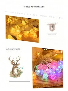 1入組透明氣泡玫瑰串燈,帶有彩色閃爍 Led 燈,適用於裝飾、插花。 - 彩色 - 查看 3