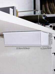 1pc Under Desk Drawer Type Non-Drilling Storage Box & Shelf Organizer - Grey - View 4