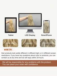 Blonde Claw Ponytail Extension Hair Accessories 22 Inch Long Natural Wave Heat Resistant Fiber Synthetic Ponytail Wig For Women Daily Use - Gold - View 8