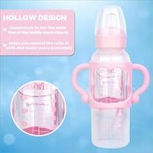 2 件婴儿奶瓶硅胶手柄，防滑奶瓶套，多功能软手柄，蓝色+白色