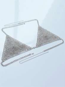Luxury Full Rhinestone Body Chain, Sexy Bikini Chain Jewelry For Women - Silver - View 3