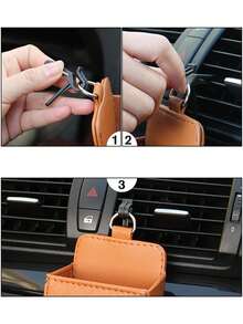 Car Air Vent Phone Pouch Multi-Functional Car Storage Box With Sheepskin Surface For Car Air Conditioner Outlet - Beige - View 8