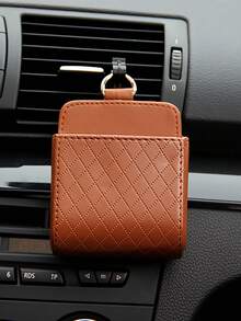 Car Air Vent Phone Pouch Multi-Functional Car Storage Box With Sheepskin Surface For Car Air Conditioner Outlet - Beige - View 5