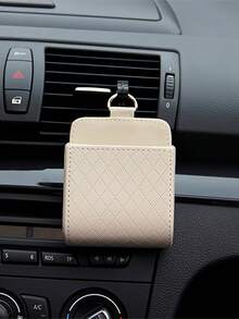 Car Air Vent Phone Pouch Multi-Functional Car Storage Box With Sheepskin Surface For Car Air Conditioner Outlet - Beige - View 4