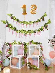 Nejlue Artificial Flowers/Plants1111 Home & Living 1 件/2 件人造花絲綢紫藤花環假紫藤藤藤絲綢吊花適合家庭花園戶外儀式婚禮拱門花卉裝飾粉紅色 - 粉色 - 查看 5