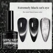 XEIJAYI 1pc 8ml Nail Polish Black Crystal Cat Eye Gel Magnetic Gel Sparkling Glitter Gel Nail Polish Semi Permanent UV Gel No Need Base Coat For Women Gift-No Magnetic Stick Included - Black - View 5
