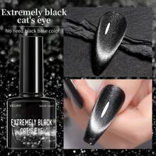 XEIJAYI 1pc 8ml Nail Polish Black Crystal Cat Eye Gel Magnetic Gel Sparkling Glitter Gel Nail Polish Semi Permanent UV Gel No Need Base Coat For Women Gift-No Magnetic Stick Included - Black - View 4