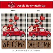 1入情人節紅色汽車心形氣球花園裝飾旗幟(不含旗桿) - 彩色 - 查看 3