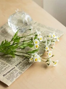 1個30朵洋甘菊人工花單簇雛菊假花適用於拍攝婚禮裝飾背景 - 白色 - 查看 5