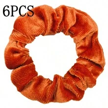6/10 件/批 天鹅绒女士女孩发圈弹性发带 多色混合纯色时尚马尾辫固定发带配饰发圈 适合日常使用 - 彩色 - 查看 56