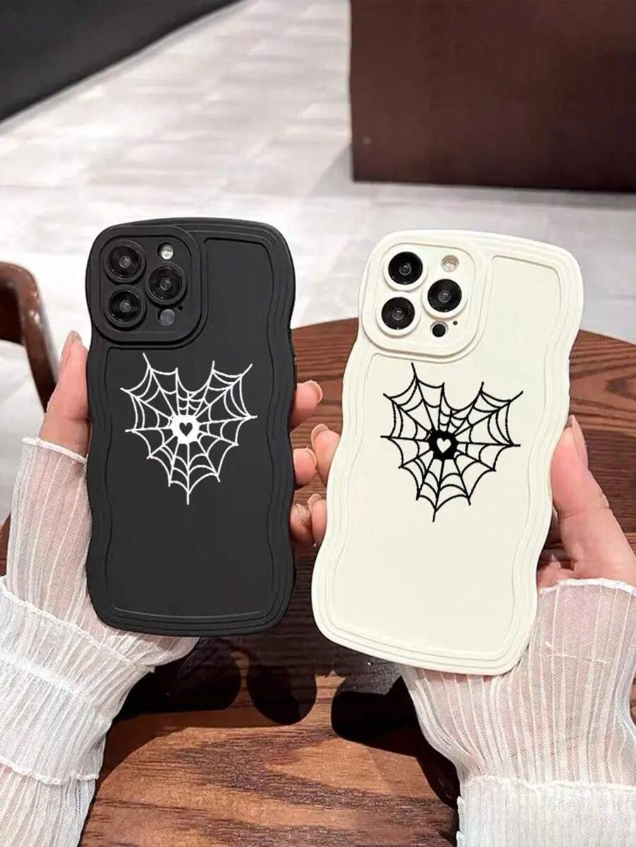 Novelty Halloween 2pcs/Set Black & White Heart/Spider /Wave Design