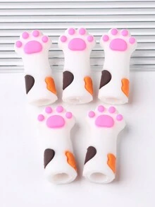 2入組可愛卡通白貓爪子矽膠鉗套保護套指甲修護修腳工具剪刀毛邊刀死皮鉗蓋 - 白色 - 查看 6