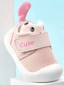 1 双卡通印花平底休闲运动鞋适合婴儿男孩和女孩的春秋季节 - 粉色 - 查看 3