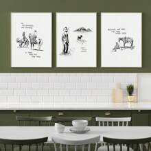 Bộ Của 3 tranh sơn dầu Tập ảnh Nghệ thuật , Gỉản lược Đen & Trắng Treo tranh , Quốc gia Âm nhạc Treo tranh , Che phủ Nhà  Trang trí , Phương Tây Treo tranh , Khung trang trí 15.7x23.6 Inch - Nhiều màu - Xem 5