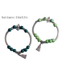 1入組2024年新款蓮花、彎管和流蘇的陶瓷珠手鏈,中性節慶禮物 - 漢苑星 - 查看 5