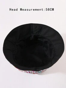 1頂女款隨機綁染y2k風格時尚可反轉漁夫帽,適用於日常穿著和派對 - 彩色 - 查看 5