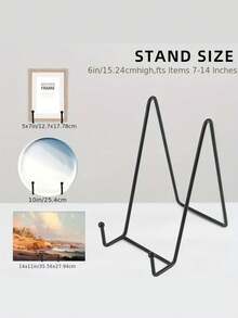 1pc N Shape Iron Picture Frame Holder Minimalist Metal Stand For Mobile Phone And Tablet - Black - View 5