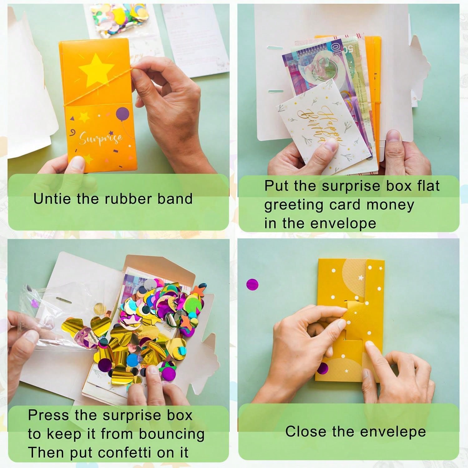 Pop up birthday card with confetti happy birthday surprise gift