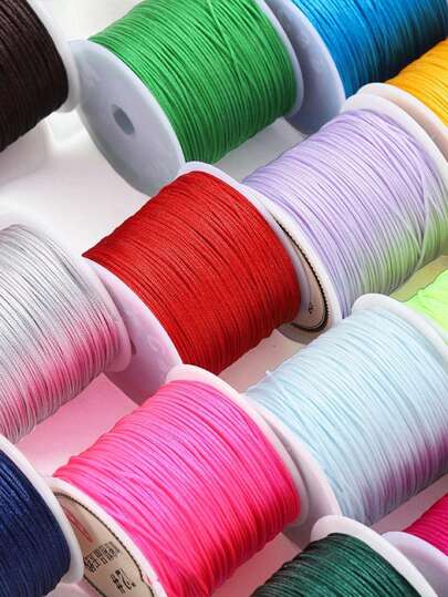 50m/Roll 0.8mm Jewelry Beading Thread, Chinese Knot Braiding Cord, DIY Bracelet Weaving Tassel Accessories, Wholesale