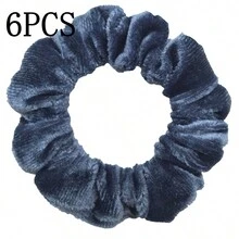 6/10 件/批 天鹅绒女士女孩发圈弹性发带 多色混合纯色时尚马尾辫固定发带配饰发圈 适合日常使用 - 彩色 - 查看 44
